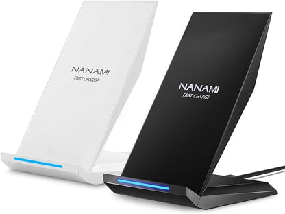 Fast Wireless Charger, [2 Pack] NANAMI Qi Certified Wireless Charging Stand for iPhone 16/16 Plus/16 Pro/16 Pro Max/15/14/13/12,10W for Samsung Galaxy S25/S25+/S25 Ultra/S24/S23/S22/S21, Pixel 6/5/4XL