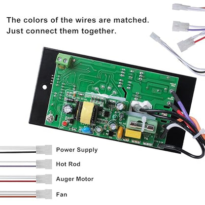 Digital Thermostat Kit Compatible with Traeger Pellet Grills BAC200 BAC388 BAC389 BAC382 Replacement Parts with LED Display Temperature Control Panel & 7" RTD Temperature Sensor Probe BAC236 BAC283