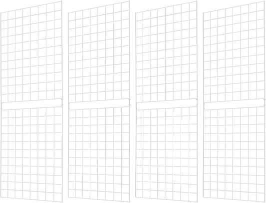 7RiversART Grid Wall Commercial Grade Gridwall Panels – Heavy Duty Grid Panel for Any Retail Display Wall Grid 2' Width x 6' Height, White (Pack of 4) Easily Portable