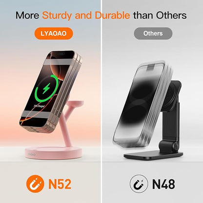 2025 3 in 1 Charging Station for Apple iPhone AirPods Watch with Mag-Safe Charger Wireless Charger Stand for iPhone 16 15 14 13 12 Series AirPods iWatch Series - Gifts for Wife & Husband