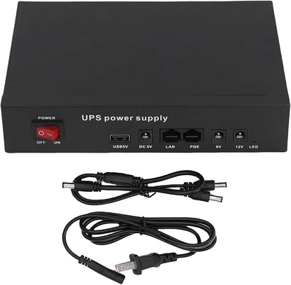 UPS Power Supply 12000mAh DC5V9V12V POE24V Output Uninterruptible Battery Backup for Household Appliances