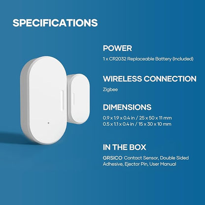 Zigbee Door Sensor 4 Pack, Mini Smart Door Sensor, Home Automation, Kid Safety, Compatible with SmartThings, Alexa, Home Assistant, Aeotec, Hubitat, Homey with Build-in Zigbee Hub, Hub Required