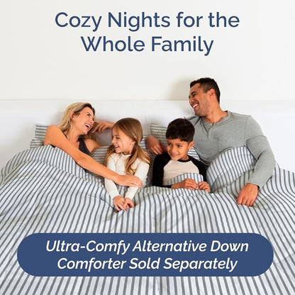 Full XL Bed Sheet Set - 4 Piece Extra Long Extended Full XL Sheets - Soft, Breathable & Cooling - Fits 8" to 16" Mattress with Deep Pockets - 54" x 80" - Wrinkle and Fade Resistant - Grey Stripes 2
