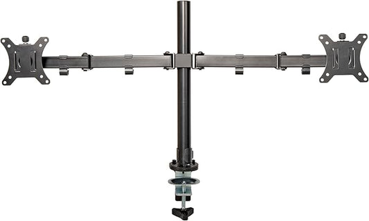 Elevon Dual Monitor Stand for 13-32 inch Computer Screens, Full Adjustable Two Screen Computer Monitor Arm, VESA Mount with C-Clamp/Grommet Base