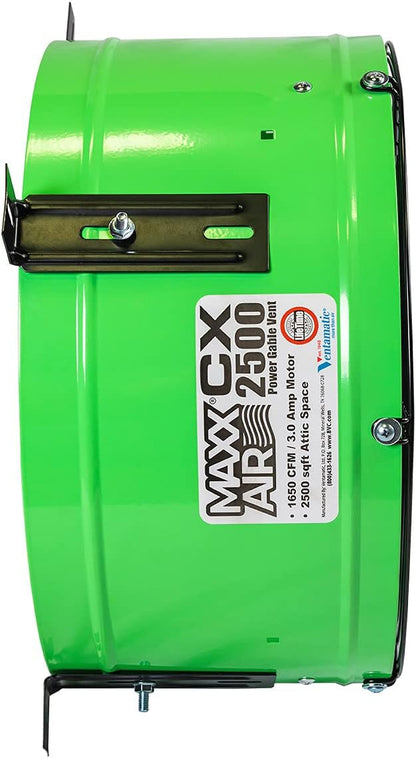 Maxx Air Professional Grade Gable Mount | Power Attic Ventilator, 2.6-Amp 60-Hz Motor and 14-Inch Blade | Quiet Home Attic Fan 1650 CFM | 2500 SQ. FT. (Green)