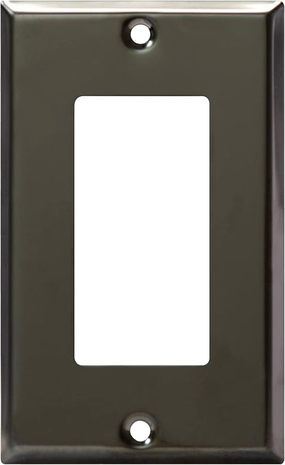 ENERLITES Decorator Switch Metal Wall Plate, Stainless Steel Outlet Cover, Corrosion Resistant, Standard Size 1-Gang 4.50" x 2.76", Stainless Steel 201, 7731-PBK, Polished Black