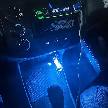2PCS USB Car LED Interior Lights, Mini Ambient Lighting Accessories, Touch Control Decorative Night Lamps for Vehicle, Bedroom, Camping, Holiday Decor(Blue)