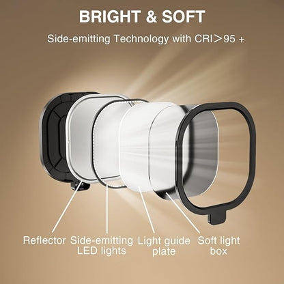 LitONES Ring Light with Stand, 15W Dimmable Zoom Lighting for Computer, Home Office, Reading, Video Calls, 66 Inches Floor Lamp with Flexible Swing Arm, AC Plug, Remote, Memory & Timer CRI >95
