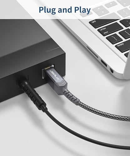 JSAUX USB 3.0 Printer Cable, Type A Male to B 3.0 Male (6.6ft/2M) USB 3.0 Type B Upstream Cord Nylon Braided Compatible with Docking Station, External Hard Drivers, Scanner, Printer and More(Grey)