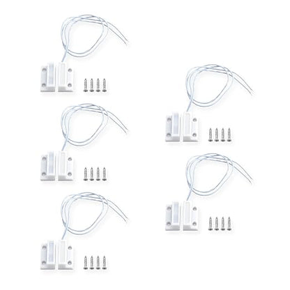 VictorsHome Magnetic Reed Switch NC Surface Mount Wired Door Window Contact Sensor with Adhesive Paper for Home Security and Burglar Alarm Systems MC-38 5pcs