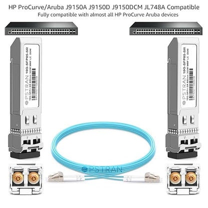 OPSTRAN 10GBASE-SR SFP+ Optical Transceiver Module Compatible with HPE Aruba J9150D J9150DCM JL748A ProCurve J9150A 850nm 300m DDM Duplex LC MMF