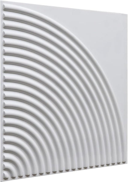 From Plain To Beautiful In Hours 9002 Arc Swell PVC 12 in x 12 in Peel and Stick Wall Panels (Covers / 10 sq.ft), White Matte, 10 Piece
