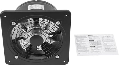 XUFOPLY 9.84 Inch Exhaust Fan, 110V 100W Wall Mounted Vent Fans 2600RPM Kitchen Bathroom Windows Fan Metal Extractor Fan for Attic, Garage, Window Ventilation (Black, 9.84 Inch)
