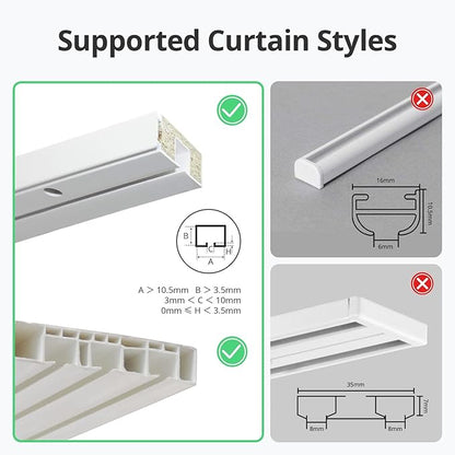 SwitchBot Automatic Curtain Opener - Bluetooth Remote Control Smart Curtain with App, Upgraded High-Performance Motor, Add SwitchBot Hub to Work with Alexa, Google Home, HomeKit