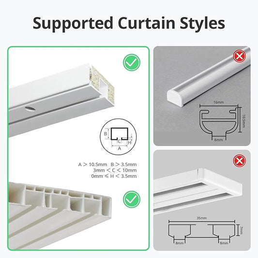 SwitchBot Automatic Curtain Opener - Bluetooth Remote Control Smart Curtain with App, Upgraded High-Performance Motor, Add SwitchBot Hub to Work with Alexa, Google Home, HomeKit