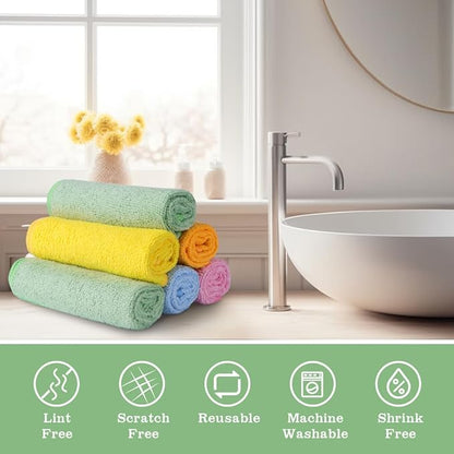 UNIMADE Washcloths - 20 Pack - Face Towels (12" x 12"), Highly Soft Wash Cloths and Hand Towels, Fast Drying Multi-Purpose Microfiber Cleansing Cloths for Bathroom, Hotel, Spa, and Salon - Multicolor