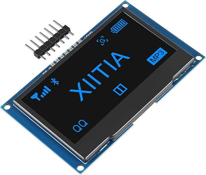 XIITIA 2pcs 2.42 inch 128x64 OLED LCD Display Module SSD1309 7 Pin SPI/IIC I2C Serial Interface for Arduino UNO R3 (Blue Light)
