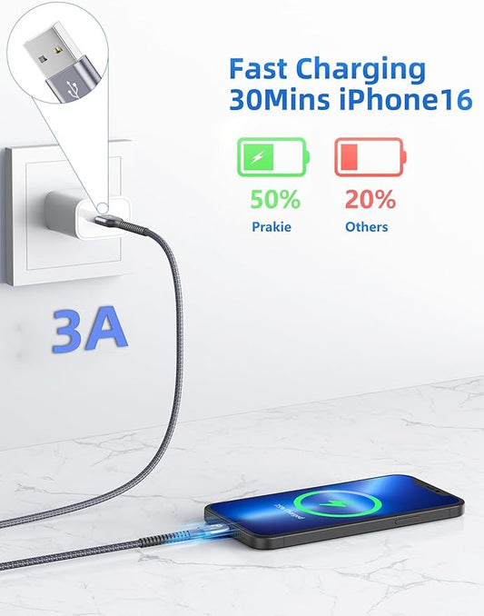 Extra Long USB A to USB C Cable 15FT, USB C Cable Fast Charging, Upgraded Extra Durable Braided USB C Cord for iPhone 17 16 15 Pro Max, MacBook Pro, Sam sung Galaxy S10 S9 Plus, LG and More-1Pack