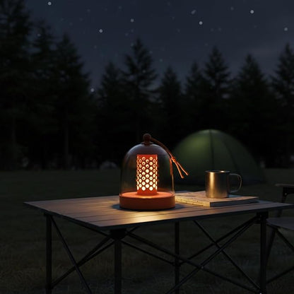 MKLK Camping Lantern, IPX4 Waterproof Touch Control LED Night Light, USB Rechargeable & Long Lasting Battery, Portable Hanging Tent Lamp for Outdoor Camping Hiking Backpacking,Orange