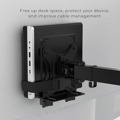 HumanCentric Thin Client Mount Bracket, Mount a Mini PC or Computer to a VESA Monitor Arm or Stand, Pole, or Under Desk or Surface, Devices with 0.65-2.55" in Depth for 75x75 and 100x100mm Patterns