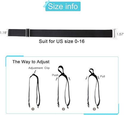 JASGOOD Women No Show Stretch Belt Elastic Web Strap Belt with Flat Buckle for Jeans Pants Dresses