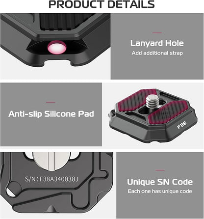 FALCAM F38 Camera Quick Release Plate Compatible with Camera Clip V3 and F38 Backpack Clip (Plate Only) - 2465