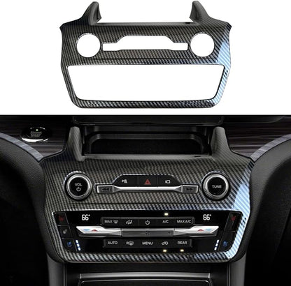 ruihe Carbon Fiber Color Center Dash Radio Audio Control Panel Automatic Climate AC Heater Temperature Control Cover Trim Fit for Ford Explorer 2020 2021 2022 2023