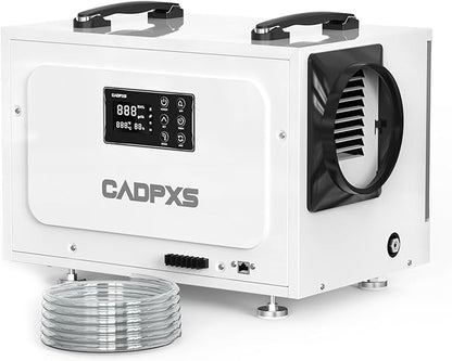 CADPXS Crawl Space Dehumidifier with Pump, 125 Pints Commercial Dehumidifiers with Drain Hose, Dehumidifier for Crawlspace, Basements & Water Damage Use, Auto Defrost, Memory Restart, cETL Listed