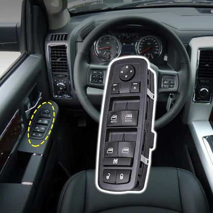 Vurkcy Driver Side Power Window Switch Door Lock Control Button Compatible with 2009 2010 2011 2012 Dodge RAM 1500/2500/ 3500 Quad & Crew Cab Pickup, Double Auto Buttons Replaces 4602863AB, 4602863AC