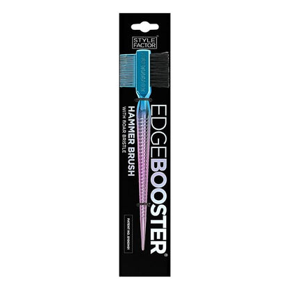 Style Factor EDGE BOOSTER® Hammer Brush Rat Tail– Double-Sided Edge Control Brush & Comb with Boar Bristles – For Edges, Slick Backs, Baby Hair Styling, and Taming Flyaways