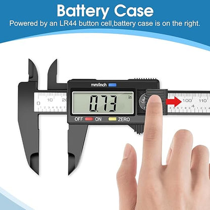 Digital Caliper Calipers Measuring Tool, 0-6inches Electronic Caliper with Premium Large LCD Screen, Inch and Millimeter Convert, Auto-Off Feature, High Precision and Clear Display, HnoaTovy