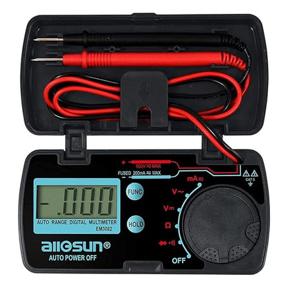 ALLOSUN Pocket Size Compact Digital Multimeter Auto Range Multi Continuity Tester (EM3082 (auto Range))