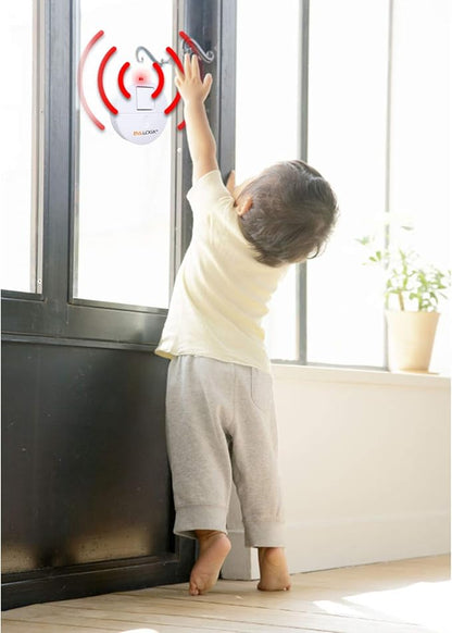 EVA LOGIK Modern Ultra-Thin Window Alarm with Loud 120dB Sound and Vibration Sensors Compatible with Virtually Any Window, Glass Break Alarm Perfect for Home, Office, Dorm Room- 8 Pack