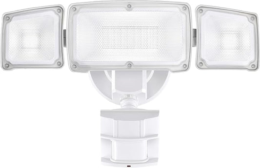 AWSENS 40W LED Security Lights Motion Sensor Light Outdoor, 180 Degree, 4000LM, 5000K, ETL Water Resistant, 3 Head Motion Detected Flood Light for Garage, Yard, Porch (White)