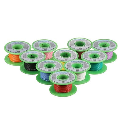 BNTECHGO 24 Gauge Silicone Wire Kit 10 Color Each 50 ft Flexible 24 AWG Stranded Tinned Copper Wire