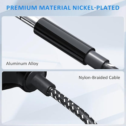LP Headphone Splitter, Nylon-Braided 3.5mm Audio Stereo Splitter, Male to 3 Female Ports for MacBook, Mac, iPad, iPhone(≤6), iPod, Tablet, Laptop, PC, Earphone, Kindle, MP3 Player, Speaker & More