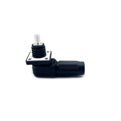 100A Battery Energy Storage Connector, 16mm² High Current Connectors IP67 Waterproof Stud Wiring Power Adapter Quick Plug Terminal Right Angle Plug and Socket (1000V Black)