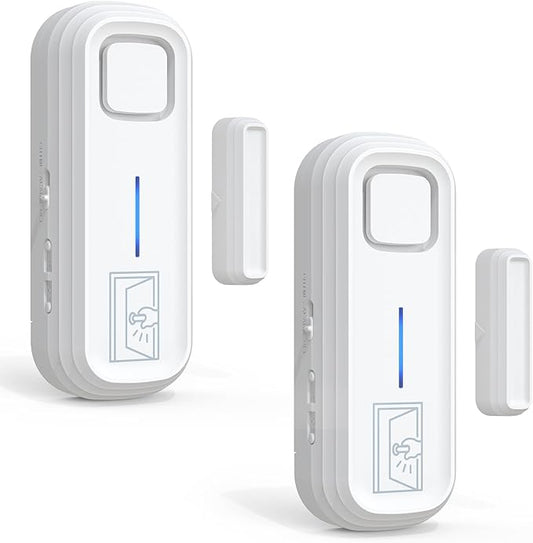 Sanjie Door Alarm with Instant and Delayed Alerts 30s/1min/2min/4min, Door Window Ajar Alarms for Kids Safety/Home Security, Volume 0-120dB, Left Open Alert for Freezer Fridge Home, 2 Sensor