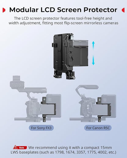SMALLRIG V-Mount Battery Plate Kit for 15mm LWS Rods, with Dual Rod Clamp, LCD Screen Protector & Cable Clips, D-Tap & USB-C Supply, All-in One Camera Video Rig for Mirrorless/DSLR