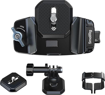 SMALLRIG Universal Three-in-One Camera Clip Kit, Quick Release System, Backpack Clamp for Mirrorless/DSLR, for Action Cameras, for DJI Pocket 3, Backpack Strap Clip Kit for Arca-Swiss - 5655