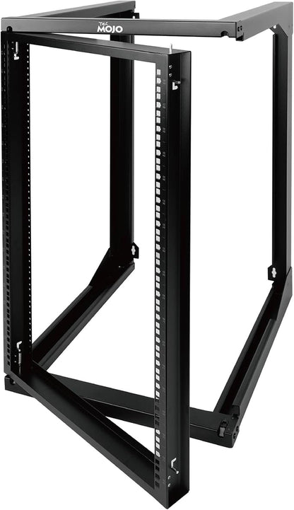 Tecmojo 18U Wall Mount Server Rack, Open Frame Network Rack for 19" Computer/AV/Data/IT/Media Equipment, 24" Depth, 16" Apart Mounting Holes, Swing Gate, Square and Tapped Holes