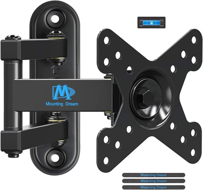 Mounting Dream UL Listed Full Motion Monitor Wall Mount TV Bracket for 10-26 Inch LED, LCD Flat Screen TVs and Monitors, TV Mount with Swivel Articulating Arm, Up to VESA 100x100mm and 33LBS MD2463