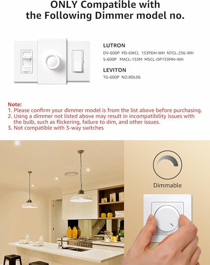 Lepro Dimmable LED Light Bulbs 100 Watt Equivalent, 14W 1500LM Soft Warm White 2700K, A19 E26 Standard Medium Base, UL FCC Listed, 15000 Hour Lifetime, 6 Packs