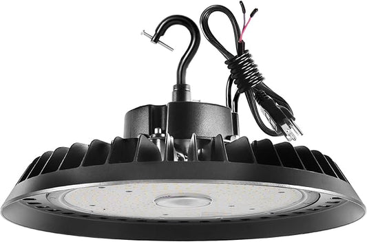 BFT UFO LED High Bay Light 200W 5000K Daylight High Bay LED Shop Lights 30000LM 1-10V Dimmable ETL Listed LED High Bay Light with 6ft US Plug Commercial Warehouse Lights