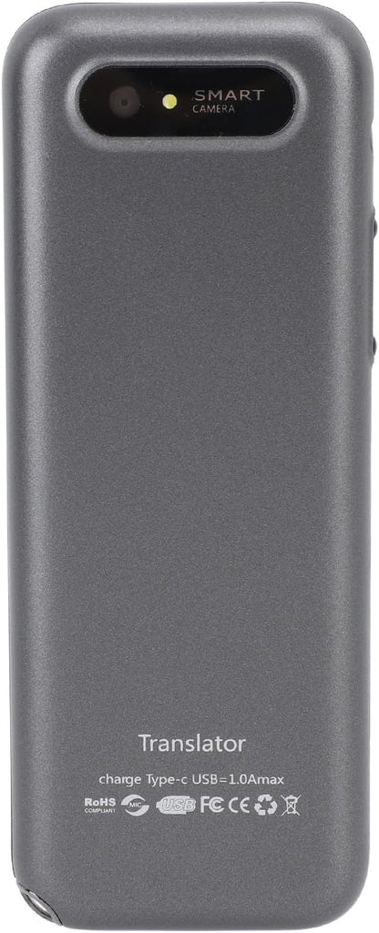 Portable Voice Translator Device Grey 1500mAh - Supports 136 Languages Online & 15 Offline, Accurate Real - Time Translation for Travel & Business Communication