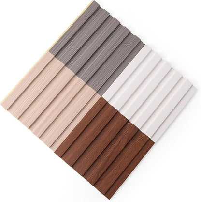 Art3d Slat Wall Panels, WPC Soundproof 3D Wall Paneling for Interior Wall Decor, TV Background, Samples 5-Pack 6 x 6 in.