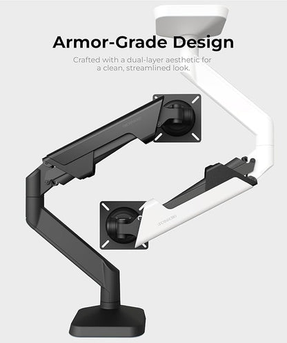 Modernsolid Heavy Duty Monitor Arm Desk Mount for 34-49 Inch Ultrawide Curved Monitors, Supports 14-38 lbs, Gas Spring Ergonomic Full Motion with Cable Management, Red Dot Design Awarded, Black