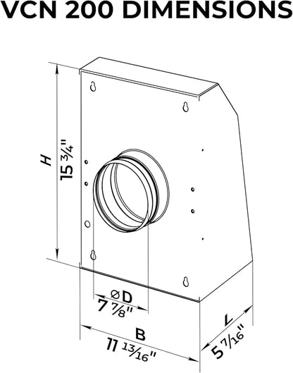 VENTS-US VCN 200 - Wall Mounted Outdoor Exhaust Ventilation Fan Compatible with 8 Inch Diameter Duct - 306 CFM