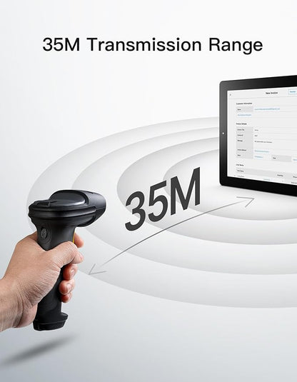 Inateck 2D Barcode Scanner, Wireless Bluetooth QR Code Scanner with AI APP & SDK, 180-Day Battery Life, Fast & Accurate Scanning, Compatible with iOS/Android/Windows