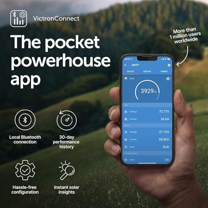 Victron Energy SmartSolar MPPT MC4 Compatible Solar Charge Controller (Bluetooth) - Charge Controllers for Solar Panels - 250V, 60 amp, 12/24/36/48-Volt